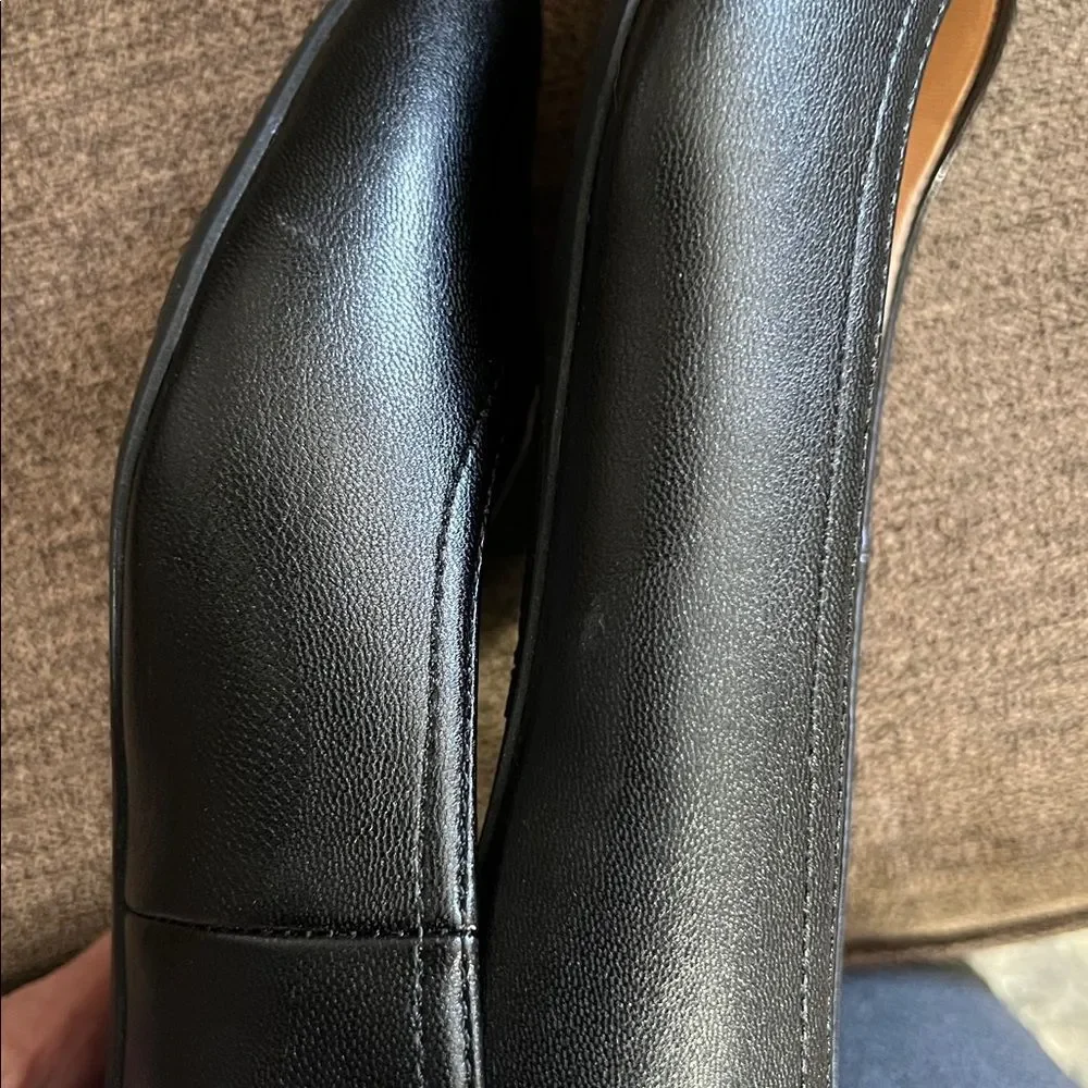 New Life Stride Cameo Women’s Flats Size 9.5W in Black Smooth